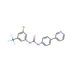 O=C(Nc1ccc(-c2cccnc2)cc1)Nc1cc(Br)cc(C(F)(F)F)c1 ZINC000473135693