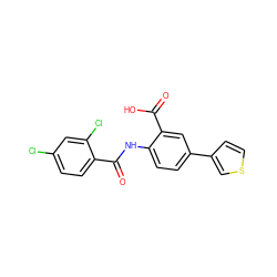 O=C(Nc1ccc(-c2ccsc2)cc1C(=O)O)c1ccc(Cl)cc1Cl ZINC000001491415