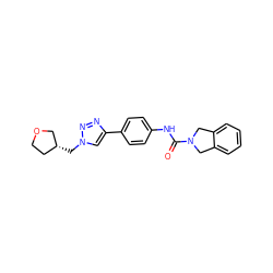 O=C(Nc1ccc(-c2cn(C[C@@H]3CCOC3)nn2)cc1)N1Cc2ccccc2C1 ZINC000166146641