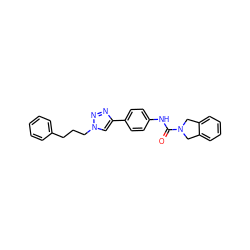 O=C(Nc1ccc(-c2cn(CCCc3ccccc3)nn2)cc1)N1Cc2ccccc2C1 ZINC000166349307