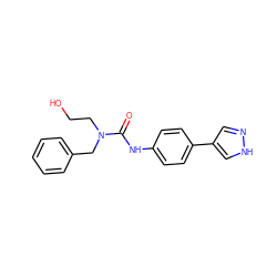 O=C(Nc1ccc(-c2cn[nH]c2)cc1)N(CCO)Cc1ccccc1 ZINC000095587406