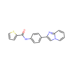 O=C(Nc1ccc(-c2cn3ccccc3n2)cc1)c1cccs1 ZINC000000069039