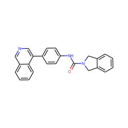 O=C(Nc1ccc(-c2cncc3ccccc23)cc1)N1Cc2ccccc2C1 ZINC000166831203