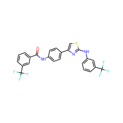 O=C(Nc1ccc(-c2csc(Nc3cccc(C(F)(F)F)c3)n2)cc1)c1cccc(C(F)(F)F)c1 ZINC000013682571