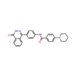 O=C(Nc1ccc(-c2n[nH]c(=O)c3ccccc23)cc1)c1ccc(N2CCCCC2)cc1 ZINC001772632406