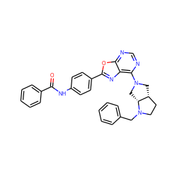 O=C(Nc1ccc(-c2nc3c(N4C[C@@H]5CCN(Cc6ccccc6)[C@@H]5C4)ncnc3o2)cc1)c1ccccc1 ZINC000028092261