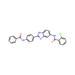 O=C(Nc1ccc(-c2nc3cc(NC(=O)c4ccccc4Cl)ccc3[nH]2)cc1)c1ccccc1 ZINC000038147872