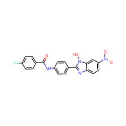 O=C(Nc1ccc(-c2nc3ccc([N+](=O)[O-])cc3n2O)cc1)c1ccc(F)cc1 ZINC000028957241