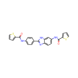 O=C(Nc1ccc(-c2nc3ccc(NC(=O)c4cccs4)cc3[nH]2)cc1)c1cccs1 ZINC000008671257