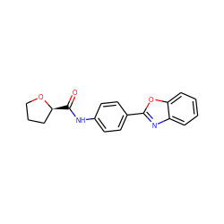 O=C(Nc1ccc(-c2nc3ccccc3o2)cc1)[C@H]1CCCO1 ZINC000000467440