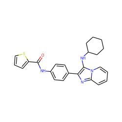 O=C(Nc1ccc(-c2nc3ccccn3c2NC2CCCCC2)cc1)c1cccs1 ZINC000001342614