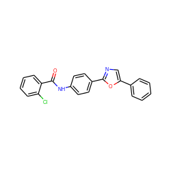 O=C(Nc1ccc(-c2ncc(-c3ccccc3)o2)cc1)c1ccccc1Cl ZINC000072142715