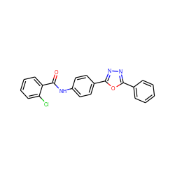 O=C(Nc1ccc(-c2nnc(-c3ccccc3)o2)cc1)c1ccccc1Cl ZINC000001124174