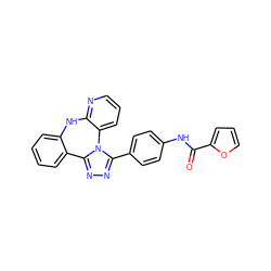 O=C(Nc1ccc(-c2nnc3n2-c2cccnc2Nc2ccccc2-3)cc1)c1ccco1 ZINC000142194413
