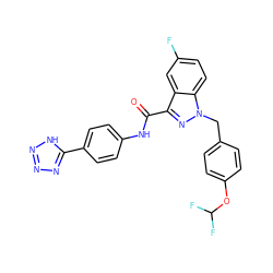 O=C(Nc1ccc(-c2nnn[nH]2)cc1)c1nn(Cc2ccc(OC(F)F)cc2)c2ccc(F)cc12 ZINC000114918867