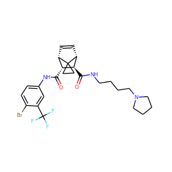 O=C(Nc1ccc(Br)c(C(F)(F)F)c1)[C@@H]1[C@@H]2C=C[C@H]([C@H]1C(=O)NCCCCN1CCCC1)C21CC1 ZINC000168418654