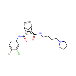 O=C(Nc1ccc(Br)c(Cl)c1)[C@@H]1[C@@H]2C=C[C@H]([C@H]1C(=O)NCCCCN1CCCC1)C21CC1 ZINC000168384995