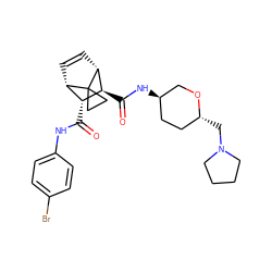 O=C(Nc1ccc(Br)cc1)[C@@H]1[C@@H]2C=C[C@H]([C@H]1C(=O)N[C@@H]1CC[C@@H](CN3CCCC3)OC1)C21CC1 ZINC000168442278