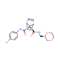 O=C(Nc1ccc(Br)cc1)[C@@H]1[C@@H]2C=C[C@H]([C@H]1C(=O)NC[C@@H]1COCCO1)C21CC1 ZINC000168477132