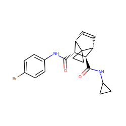 O=C(Nc1ccc(Br)cc1)[C@@H]1[C@@H]2C=C[C@H]([C@H]1C(=O)NC1CC1)C21CC1 ZINC000168509275