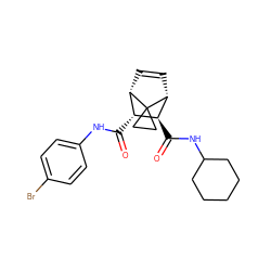 O=C(Nc1ccc(Br)cc1)[C@@H]1[C@@H]2C=C[C@H]([C@H]1C(=O)NC1CCCCC1)C21CC1 ZINC000168467045