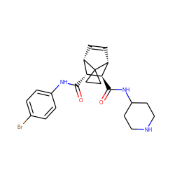 O=C(Nc1ccc(Br)cc1)[C@@H]1[C@@H]2C=C[C@H]([C@H]1C(=O)NC1CCNCC1)C21CC1 ZINC000168556366