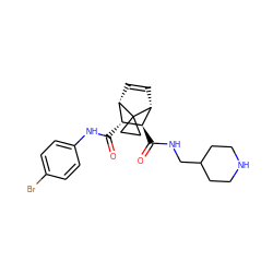 O=C(Nc1ccc(Br)cc1)[C@@H]1[C@@H]2C=C[C@H]([C@H]1C(=O)NCC1CCNCC1)C21CC1 ZINC000168309512