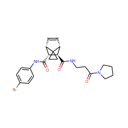 O=C(Nc1ccc(Br)cc1)[C@@H]1[C@@H]2C=C[C@H]([C@H]1C(=O)NCCC(=O)N1CCCC1)C21CC1 ZINC000168566036