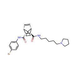 O=C(Nc1ccc(Br)cc1)[C@@H]1[C@@H]2C=C[C@H]([C@H]1C(=O)NCCCCCN1CCCC1)C21CC1 ZINC000168302444