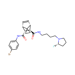 O=C(Nc1ccc(Br)cc1)[C@@H]1[C@@H]2C=C[C@H]([C@H]1C(=O)NCCCCN1CCC[C@@H]1F)C21CC1 ZINC000653668867