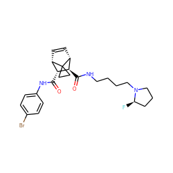 O=C(Nc1ccc(Br)cc1)[C@@H]1[C@@H]2C=C[C@H]([C@H]1C(=O)NCCCCN1CCC[C@H]1F)C21CC1 ZINC000653668866