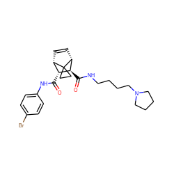 O=C(Nc1ccc(Br)cc1)[C@@H]1[C@@H]2C=C[C@H]([C@H]1C(=O)NCCCCN1CCCC1)C21CC1 ZINC000168496305