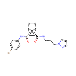 O=C(Nc1ccc(Br)cc1)[C@@H]1[C@@H]2C=C[C@H]([C@H]1C(=O)NCCCn1cccn1)C21CC1 ZINC000168480639