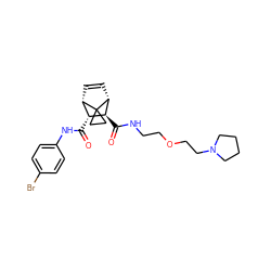 O=C(Nc1ccc(Br)cc1)[C@@H]1[C@@H]2C=C[C@H]([C@H]1C(=O)NCCOCCN1CCCC1)C21CC1 ZINC000168524152