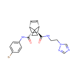 O=C(Nc1ccc(Br)cc1)[C@@H]1[C@@H]2C=C[C@H]([C@H]1C(=O)NCCn1cncn1)C21CC1 ZINC000168430597