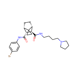 O=C(Nc1ccc(Br)cc1)[C@@H]1[C@@H]2CC[C@H]([C@H]1C(=O)NCCCCN1CCCC1)C21CC1 ZINC000168304301