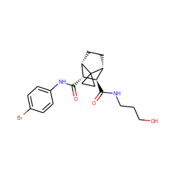 O=C(Nc1ccc(Br)cc1)[C@@H]1[C@@H]2CC[C@H]([C@H]1C(=O)NCCCO)C21CC1 ZINC000168506763