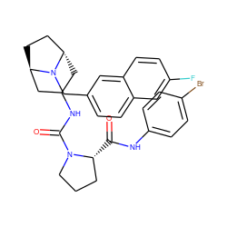 O=C(Nc1ccc(Br)cc1)[C@@H]1CCCN1C(=O)NC1C[C@H]2CC[C@H](C1)N2Cc1ccc2cc(F)ccc2c1 ZINC000101513470