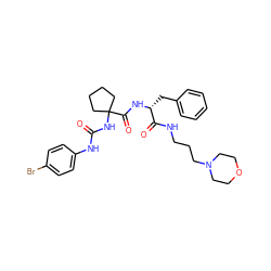 O=C(Nc1ccc(Br)cc1)NC1(C(=O)N[C@H](Cc2ccccc2)C(=O)NCCCN2CCOCC2)CCCC1 ZINC000028711601