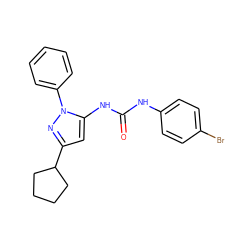 O=C(Nc1ccc(Br)cc1)Nc1cc(C2CCCC2)nn1-c1ccccc1 ZINC000299829873