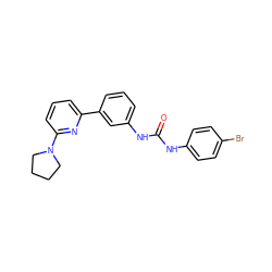 O=C(Nc1ccc(Br)cc1)Nc1cccc(-c2cccc(N3CCCC3)n2)c1 ZINC000299839303