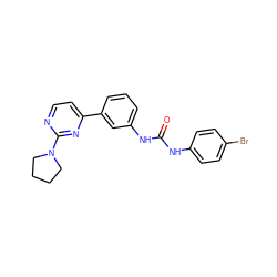 O=C(Nc1ccc(Br)cc1)Nc1cccc(-c2ccnc(N3CCCC3)n2)c1 ZINC001772642072