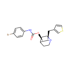 O=C(Nc1ccc(Br)cc1)O[C@@H]1C2CCN(CC2)[C@@H]1Cc1ccsc1 ZINC000028525393