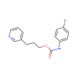 O=C(Nc1ccc(Br)cc1)OCCCc1cccnc1 ZINC000064539008