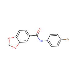 O=C(Nc1ccc(Br)cc1)c1ccc2c(c1)OCO2 ZINC000000030201