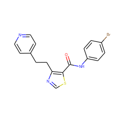 O=C(Nc1ccc(Br)cc1)c1scnc1CCc1ccncc1 ZINC000014946565