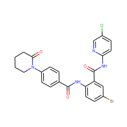 O=C(Nc1ccc(Br)cc1C(=O)Nc1ccc(Cl)cn1)c1ccc(N2CCCCC2=O)cc1 ZINC000029046286