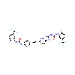 O=C(Nc1ccc(C#Cc2ccc3nc(NC(=O)Nc4cc(C(F)(F)F)ccc4F)cn3n2)cc1)Nc1cc(C(F)(F)F)ccc1F ZINC001772585433