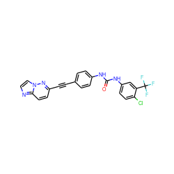 O=C(Nc1ccc(C#Cc2ccc3nccn3n2)cc1)Nc1ccc(Cl)c(C(F)(F)F)c1 ZINC001772622167