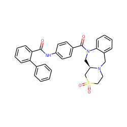 O=C(Nc1ccc(C(=O)N2C[C@@H]3CS(=O)(=O)CCN3Cc3ccccc32)cc1)c1ccccc1-c1ccccc1 ZINC000026668837